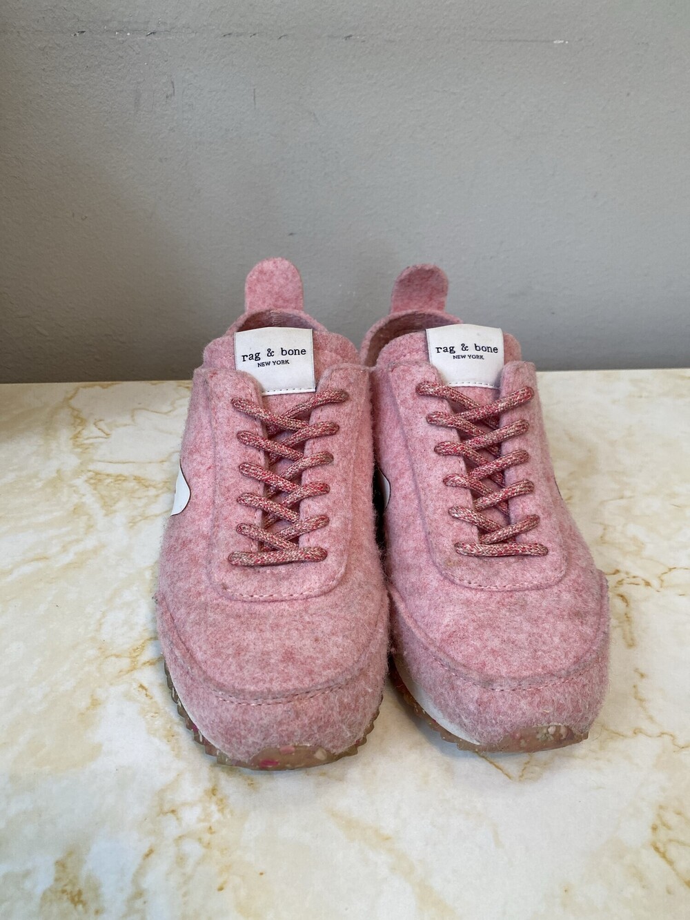 Rare rag & bone Pink Felt Retro Runner Sneakers Women’s EU 36.5
